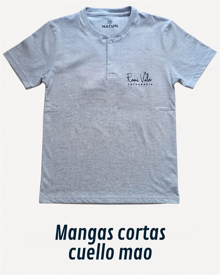 Remera manga corta cuello mao